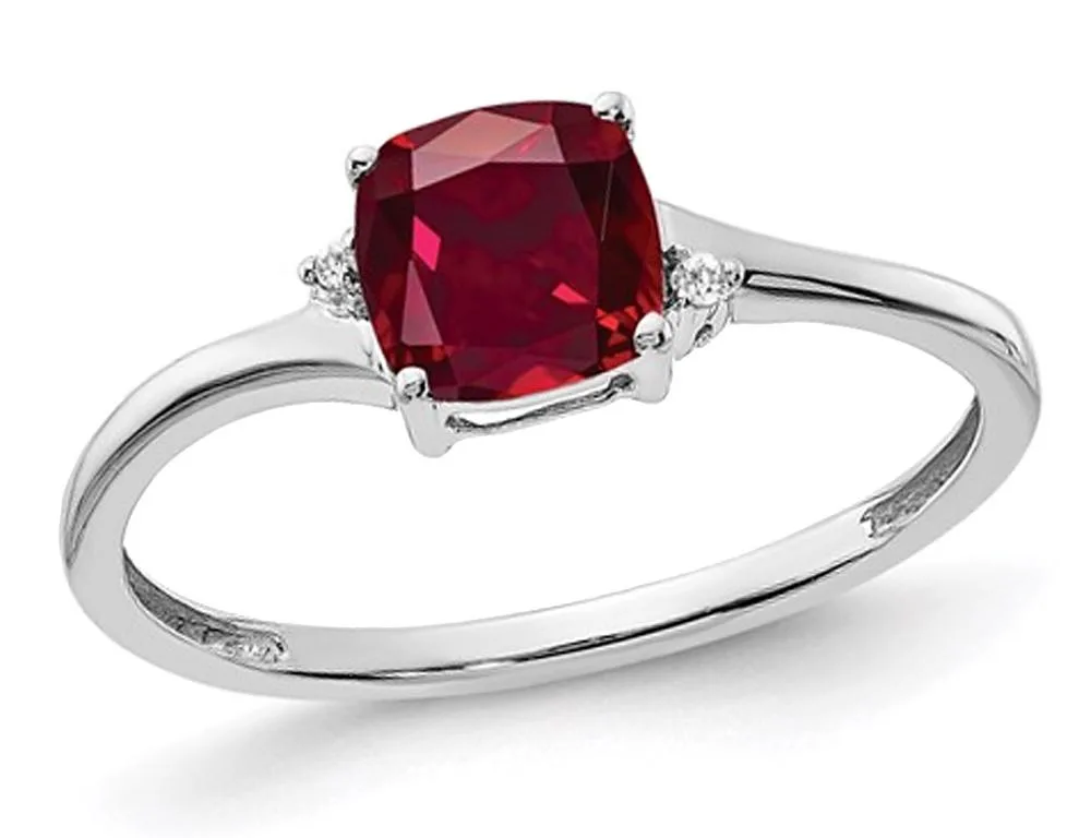 Gem &amp; Harmony Gem &amp; Harmony 1.25 ct Lab Ruby Cushion Ring Sterling Silver 925 — product photo