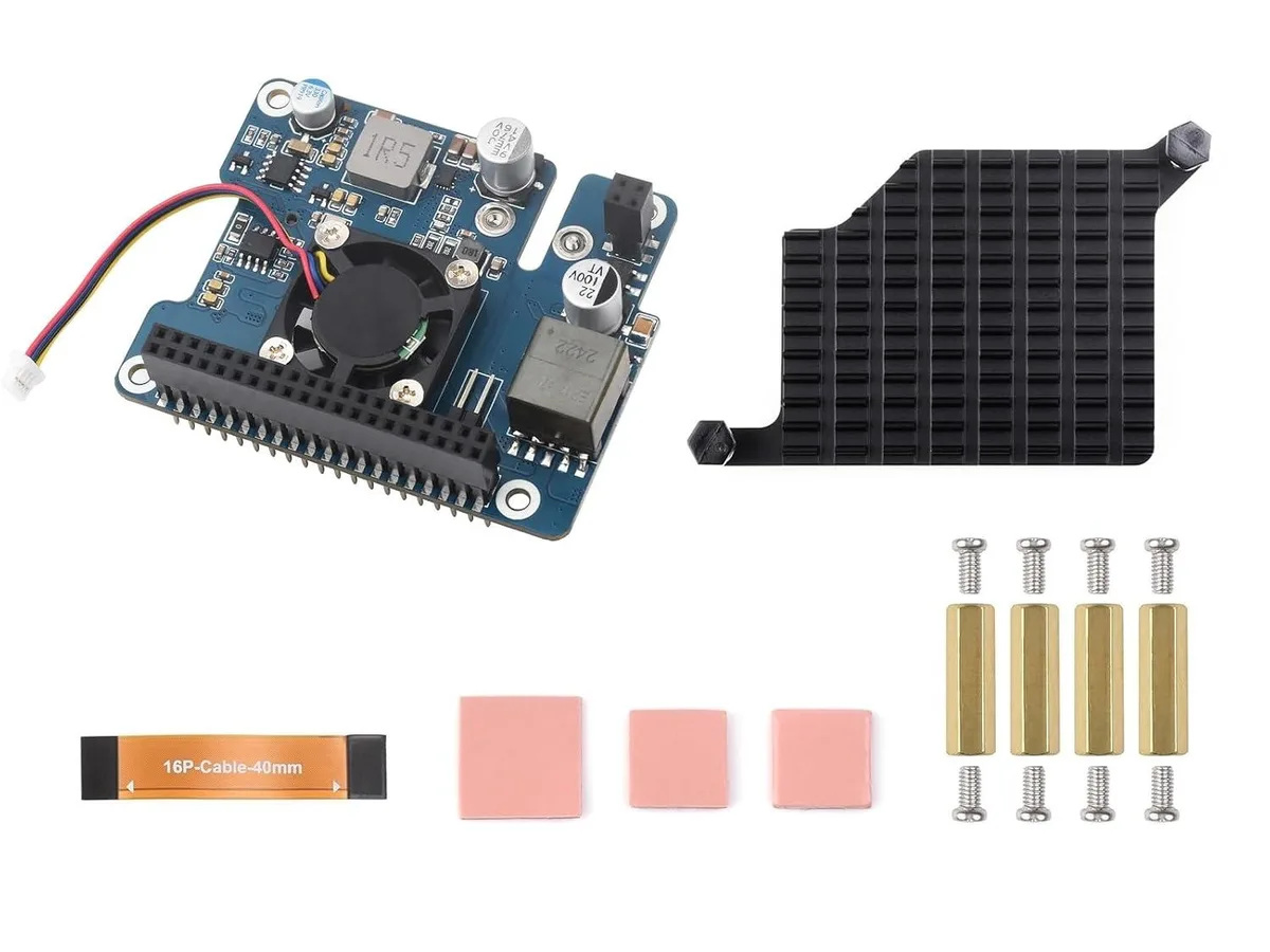 LORDWORLD LORDWORLD PCIe to M.2 Adapter with PoE HAT for Raspberry Pi 5 NVMe SSD 2230/2242 IEEE 802.3af/at — product photo