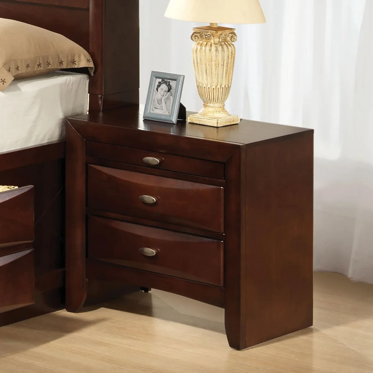 tuphen tuphen Cherry Nightstand 2-Drawer 25.5"W 17"D 25.5"H — product photo