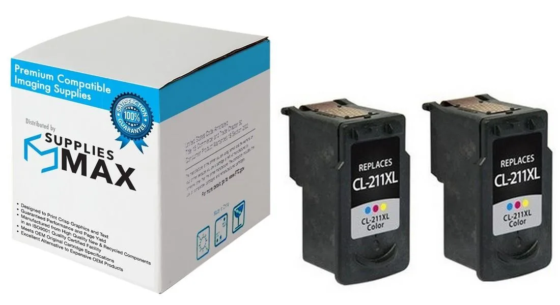SuppliesMax SuppliesMax CL-211XL 2-Pack Color Inkjet Cartridge 349 Pages — product photo
