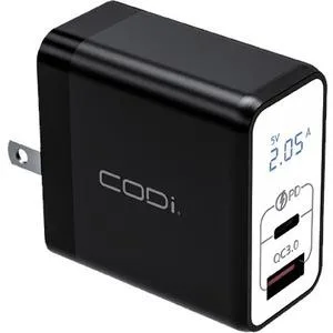 CODi CODi A01104 30W Dual Port Wall Charger USB-C USB-A Quick Charge 3.0 — product photo