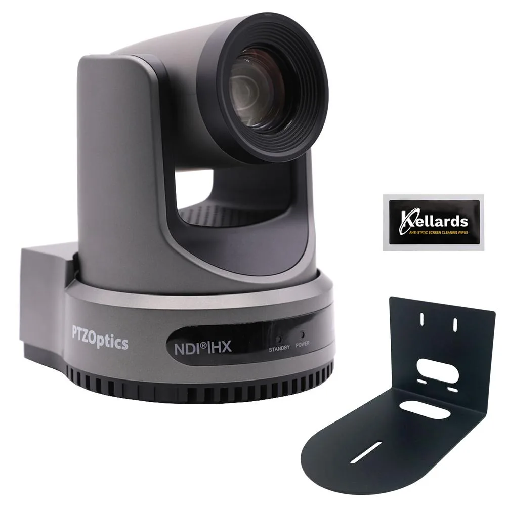 PTZOptics PTZOptics Move 4K 20x Zoom Gray Bundle with HCM-1 Mount and 5 Wipes — product photo
