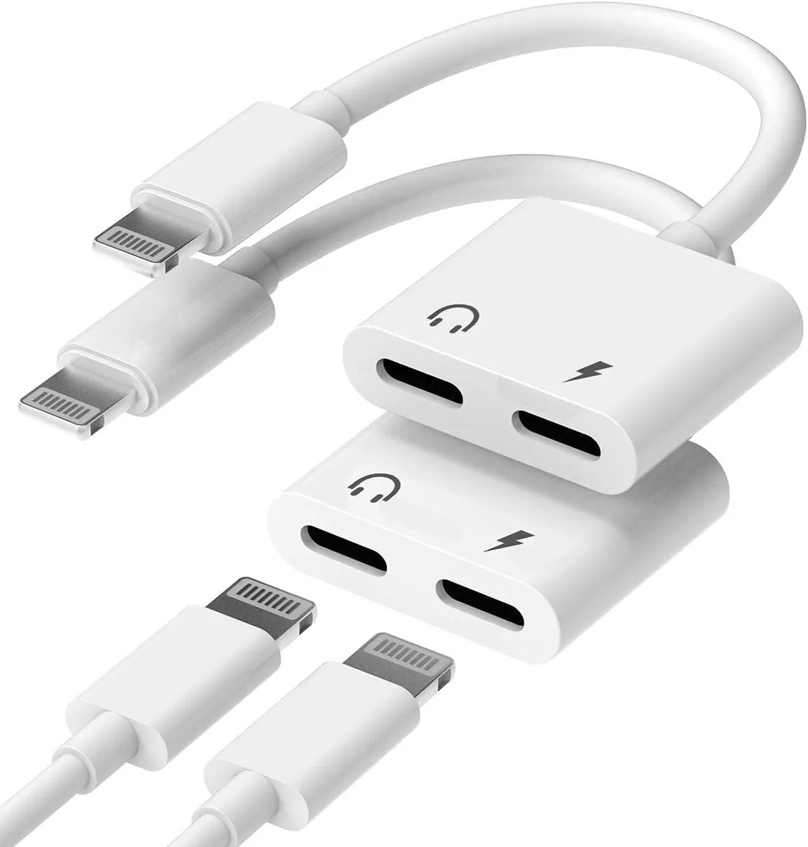 JPWEB JPWEB 2-Pack Dual Lightning Audio Charge Adapter headphone — product photo