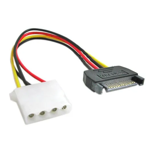 TeKit TeKit 4-Pin Molex IDE to 15-Pin SATA Power Adapter Cable .5 ft Black — product photo