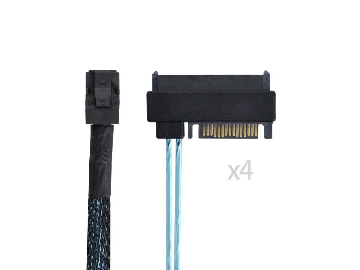 BUCIER BUCIER Mini SAS SFF-8643 to 4x SAS 29Pin SFF-8482 Cable .5m — product photo