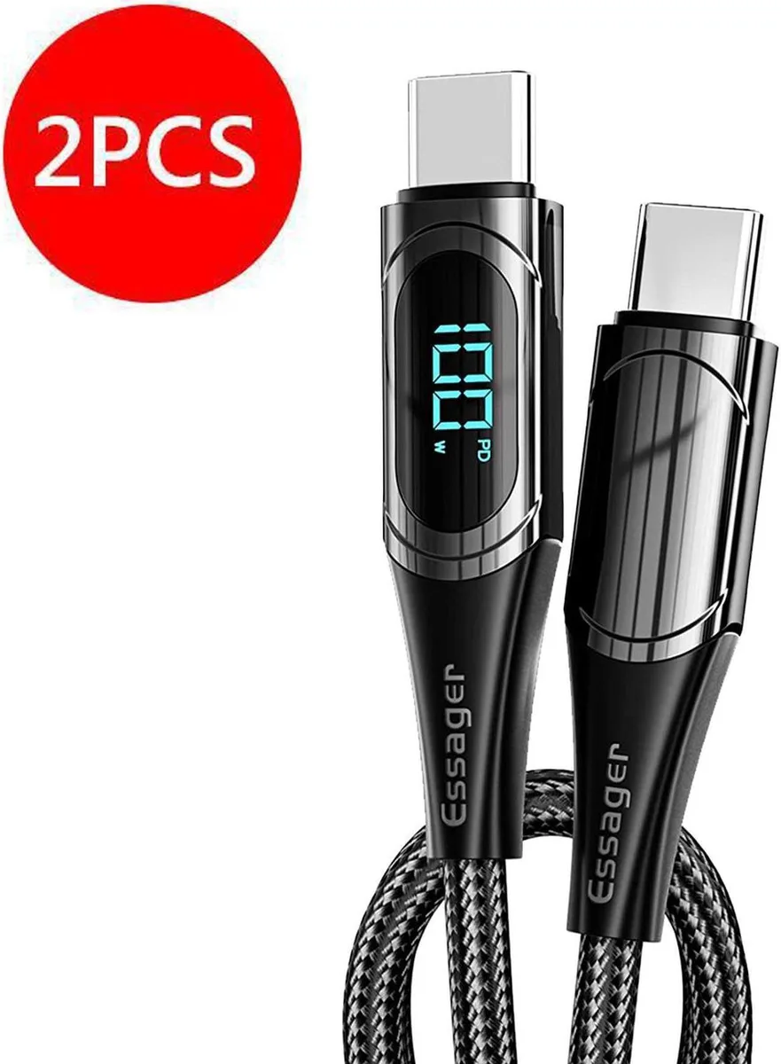 SMUGDESK SMUGDESK USB C to USB C Cable 3.3ft 2-pack 100W PD LED Display — product photo