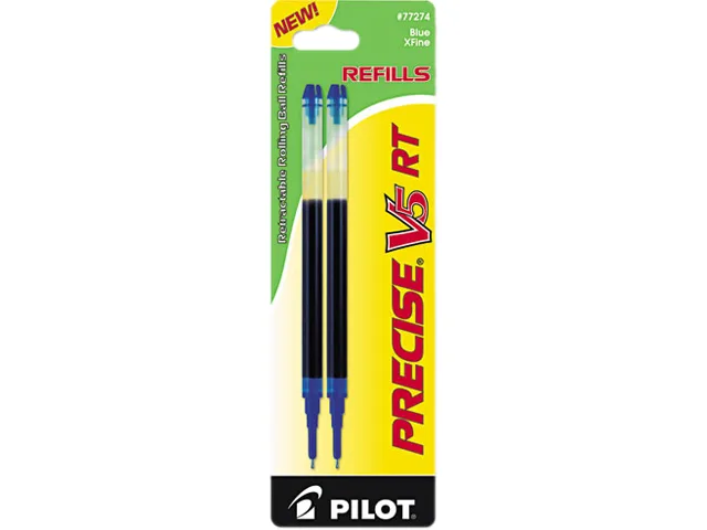 Two blue Pilot Precise V5 RT refills, extra fine, model 77274