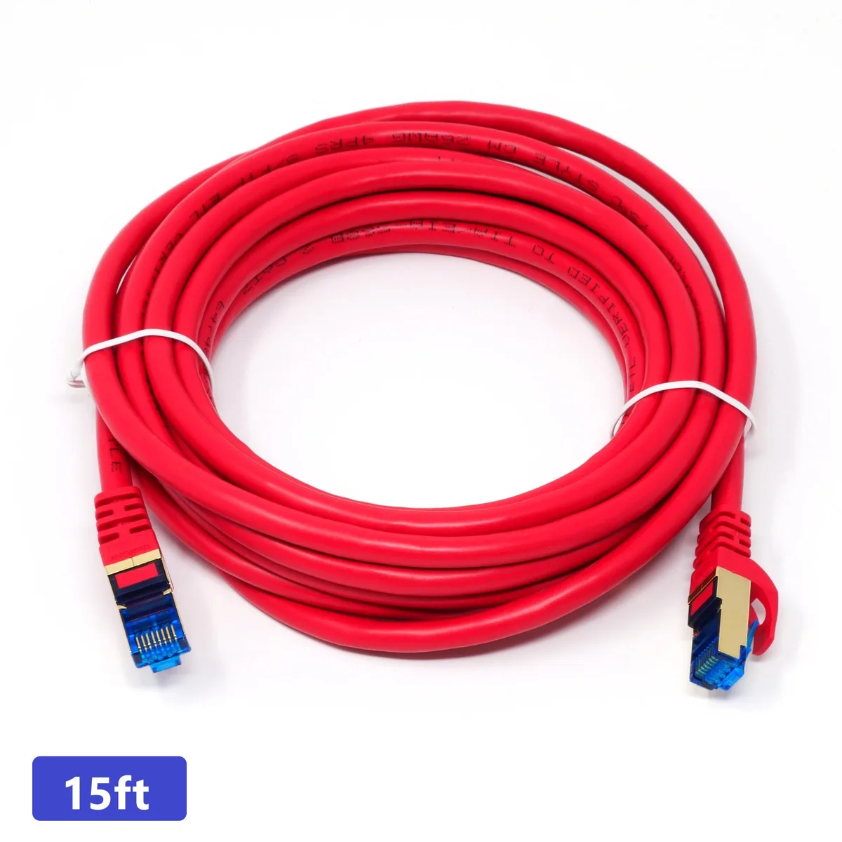 QualGear QualGear QG-CAT7R-1FT-BLK Cat 7 Ethernet Cable 15 ft Red — product photo