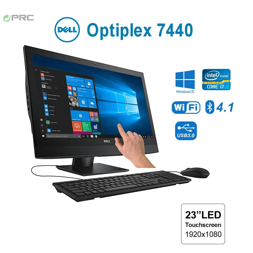 DELL Dell OptiPlex 7440 23.8" FHD Touchscreen i7-6700 3.40GHz 32 GB DDR4 128 GB M.2 SSD + 1TB SSD all-in-one PC — product photo