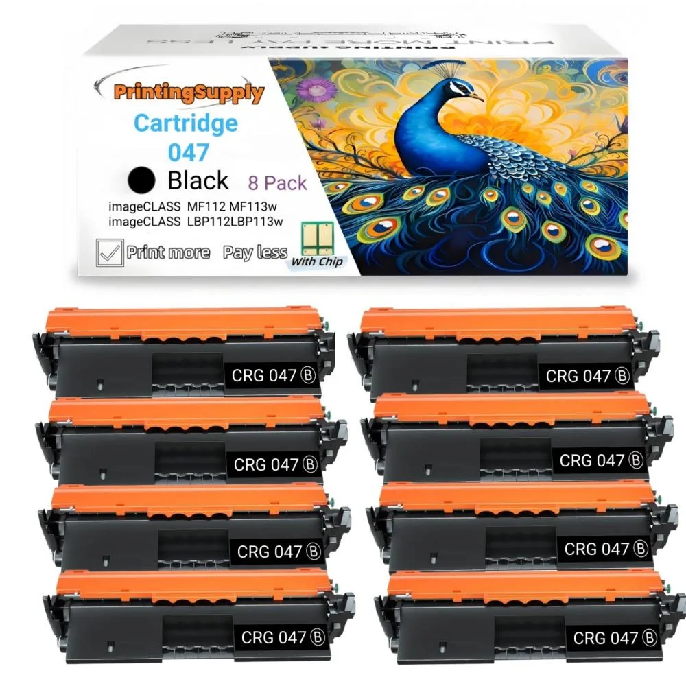 Aster Graphics Inc Aster Graphics Inc Cartridge 047 CRG-047 Black Toner 8 Pack 1600 Pages — product photo