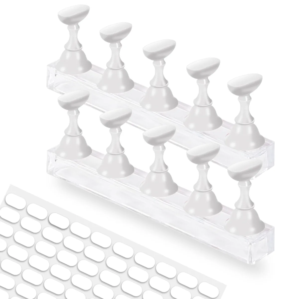 Avid Nail-Holder Magnetic Nail Tips Holder White 10 stands 100 tape — product photo