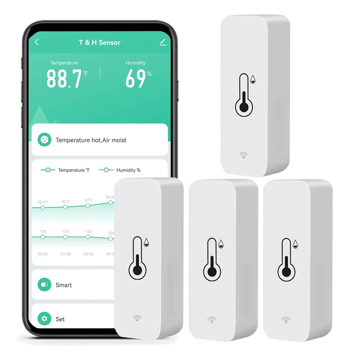 Four black infrared thermometers in a pack