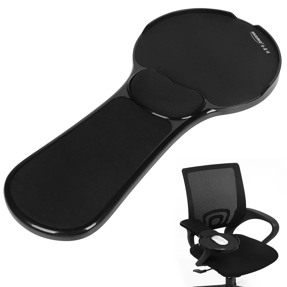 Pxoerzy RX388-tuo Chair Arm Rest Mouse Pad 18.9 in x 8.7 in Black — product photo