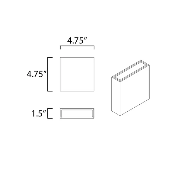 White rectangular outdoor wall sconce with two lights and flat glass face