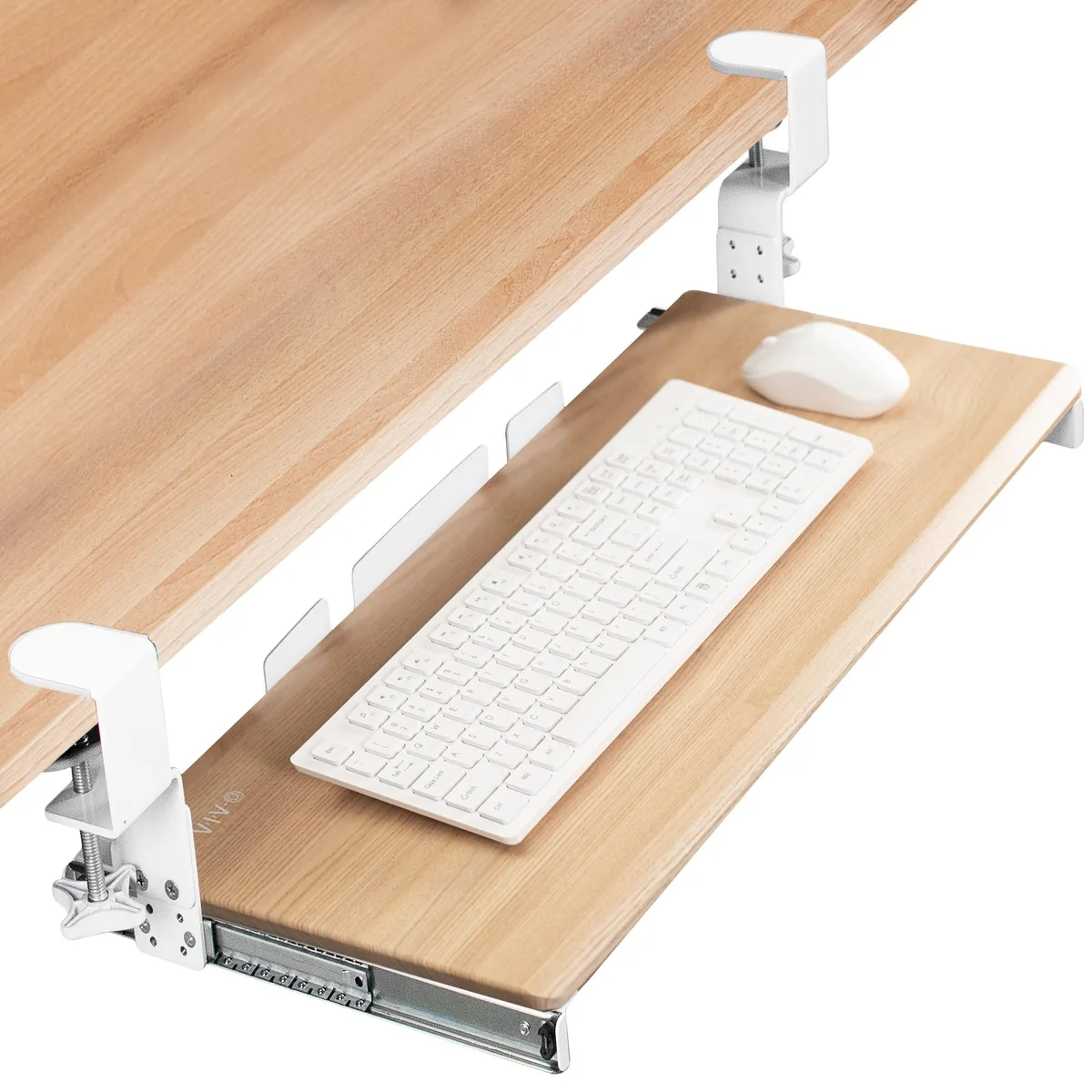 VIVO VIVO Light Wood Clamp-on Height Adjustable Keyboard Tray 26.8" 33" 11 lbs — product photo
