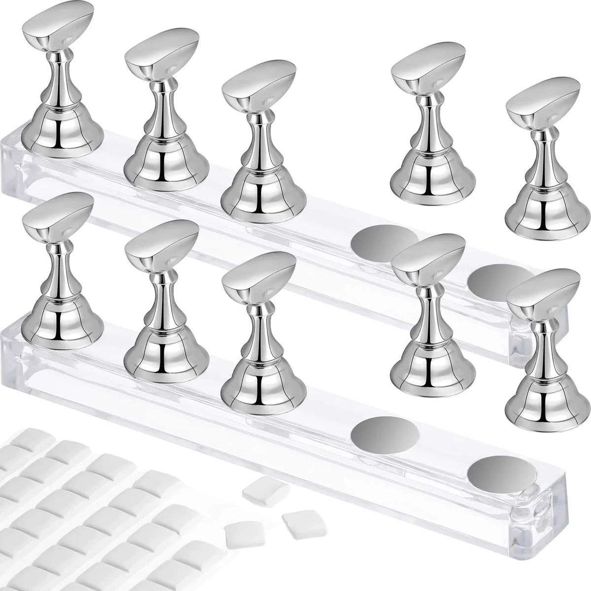  Avid Blulu-Pratique Acrylique-55 Nail Stand 2 Set Silver 96 Putty — product photo