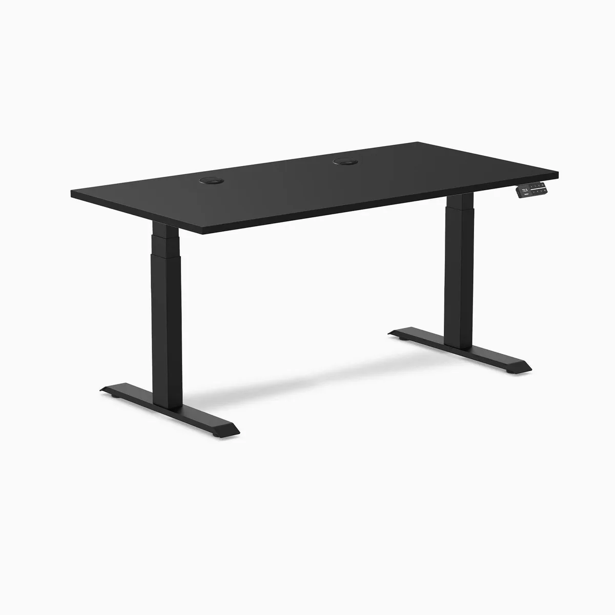 Desky Desky Dual Laminate Sit Stand Desk Black 59.1 x 29.5 in Matte Black — product photo