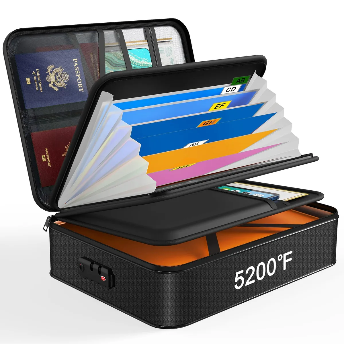  Samsill 5200 Fireproof Document Box 16.1x11.4x4.3in Black — product photo