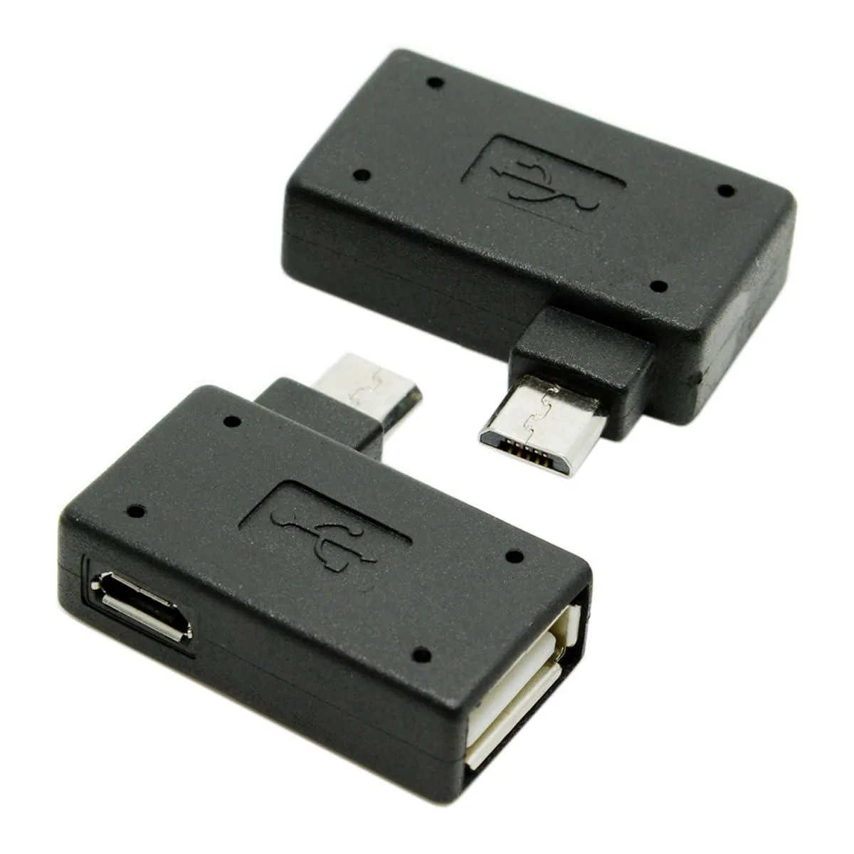 Fervit Fervit 2pcs 90° Micro USB 2.0 OTG Host Adapter Left & Right Angled — product photo
