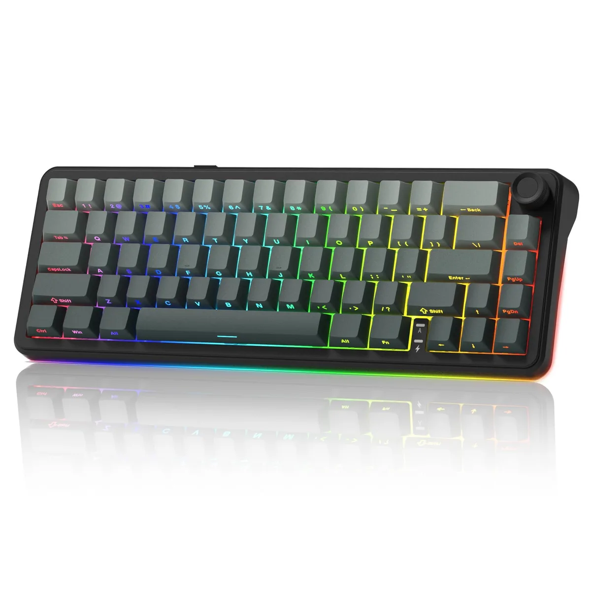 Womier Womier L65 60% Gaming Keyboard 66 Keys Knob 4000mAh Tri-Mode Bluetooth 5.0 2.4G Hot-Swap Tactile Black — product photo