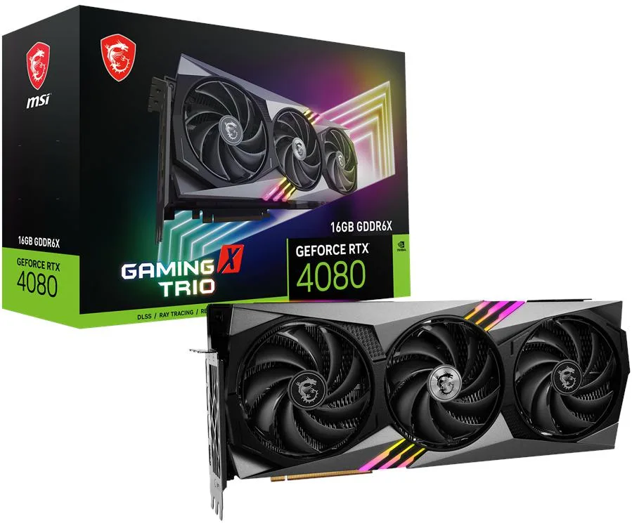 MSI MSI Gaming X Trio RTX 4080 16GB GDDR6X graphics card — product photo