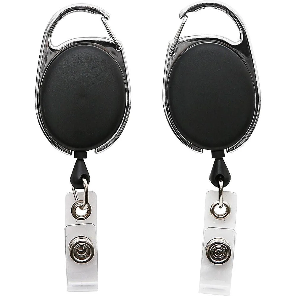 Baumgartens Baumgartens 68754 Carabiner Badge Reel 30" Black educational supply — product photo