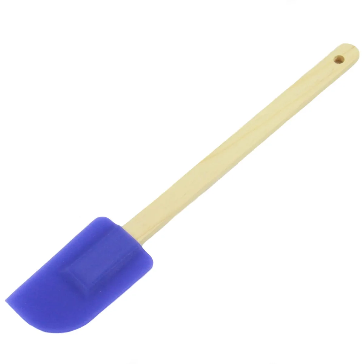 Wooden-handled silicone spatula, 12 inch, red or blue