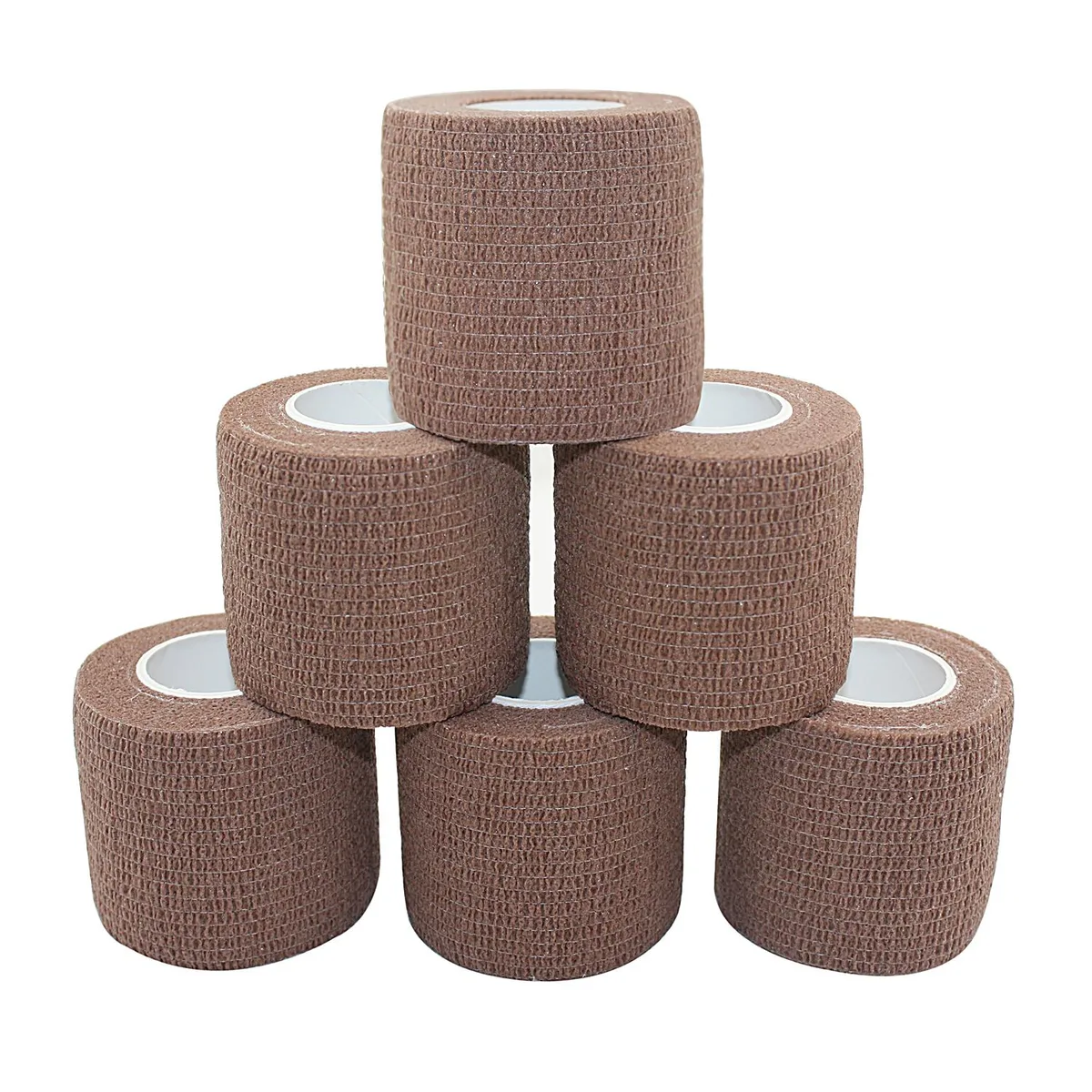 COMOmed COMOmed Self Adherent Cohesive Bandage 2"x5 Yards Brown 6 Rolls First Aid — product photo