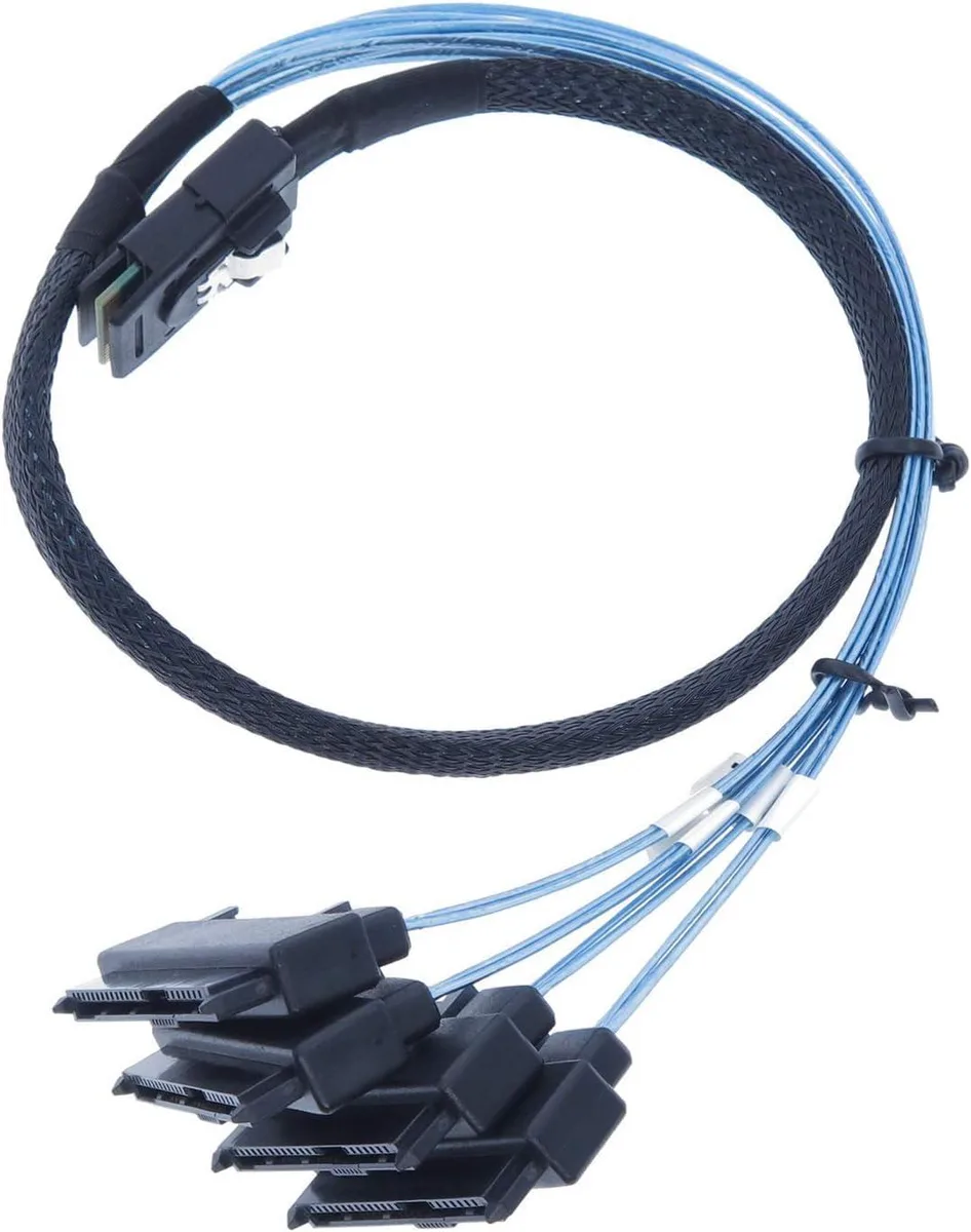 Vszerda Vszerda Mini SAS SFF-8087 to 4×SFF-8482 Breakout Cable with SATA Power 3.3FT — product photo