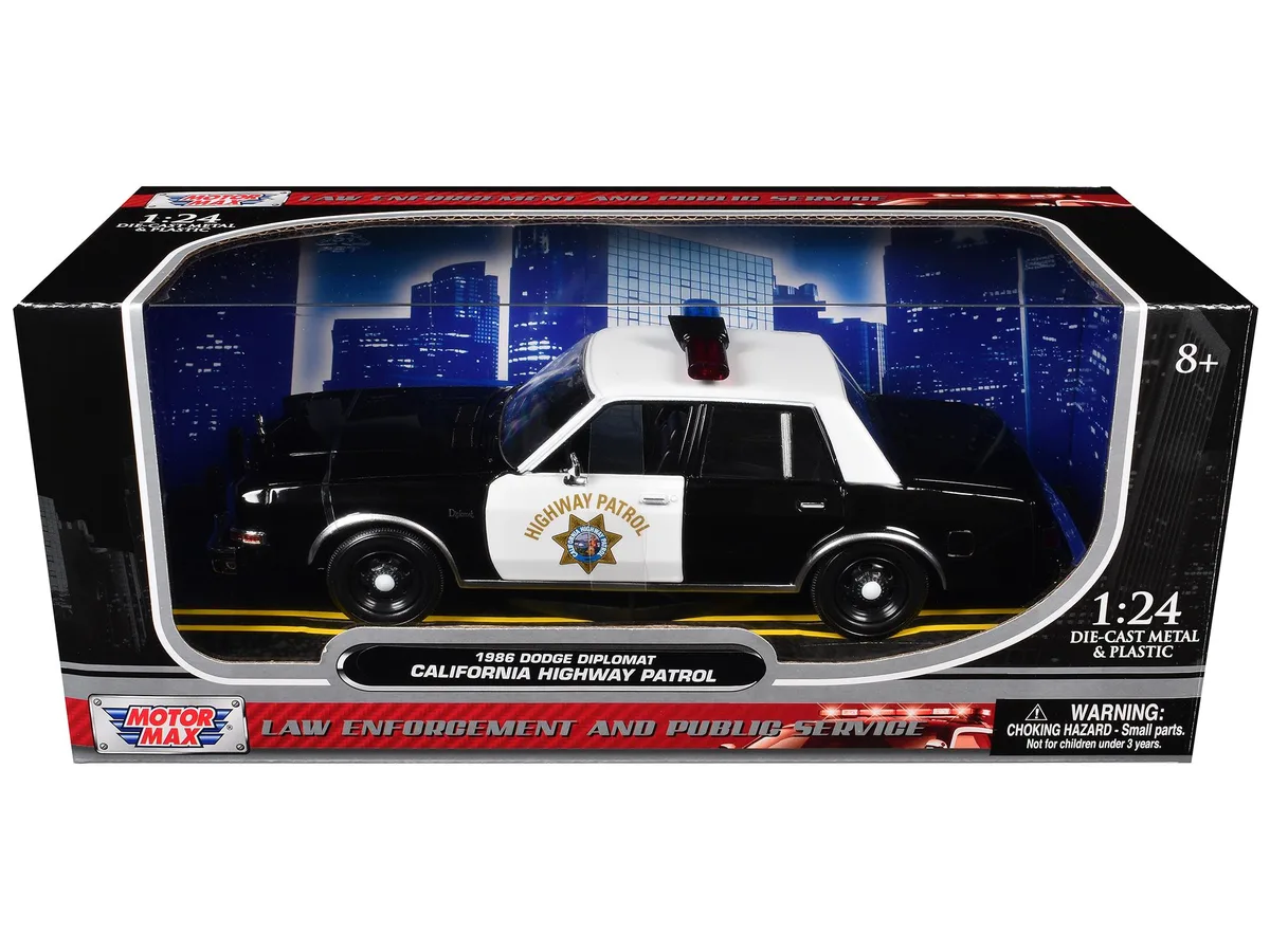 MOTORMAX MOTORMAX 1986 Dodge Diplomat Police Car California Hwy Patrol 1/24 — product photo