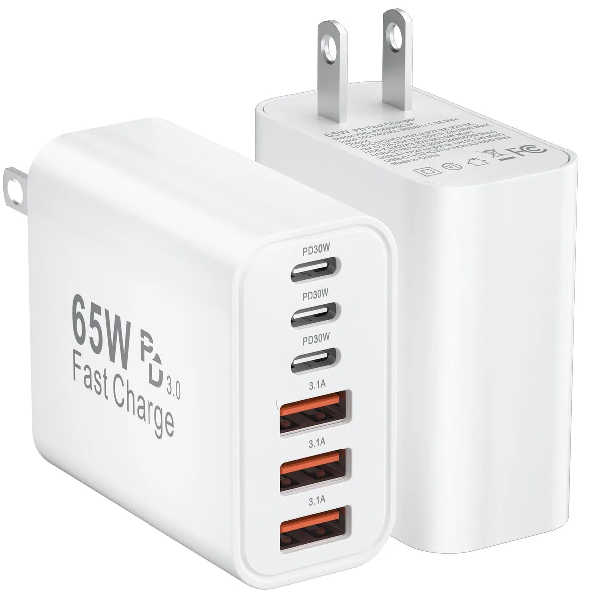  Bustuny 2-Pack 65W 6-Port USB-C Wall Charger — product photo