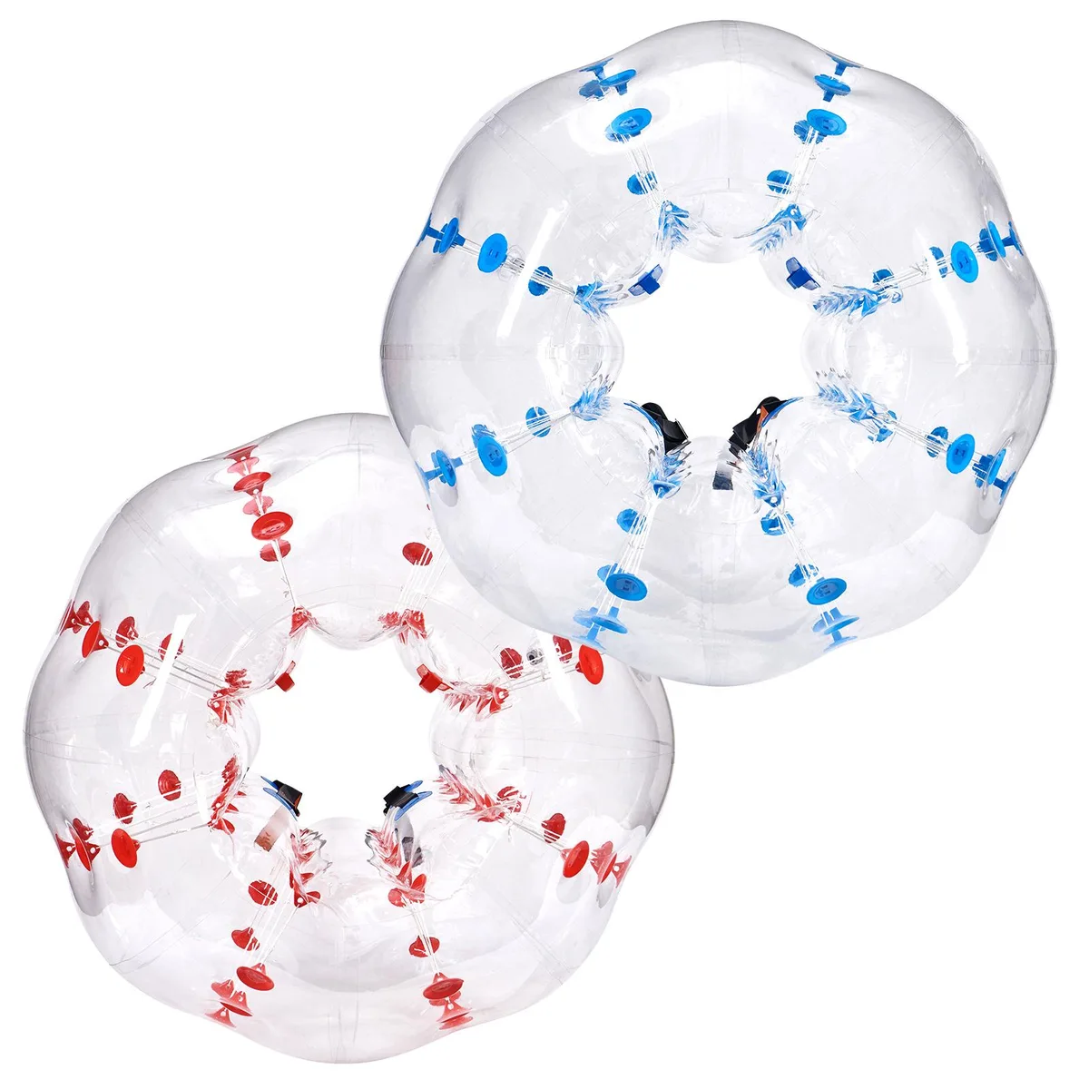 VEVOR VEVOR Inflatable Bumper Balls 2-Pack 1.5 m Transparent Red &amp; Blue Dots — product photo