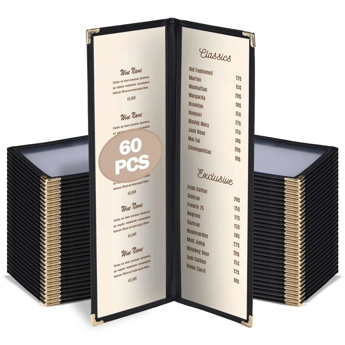 Yescom USA, Inc. Yescom USA, Inc. 26MNC031-414B2-06-30X2 Menu Cover Accessory 60 Pcs 4.25 x 14 — product photo