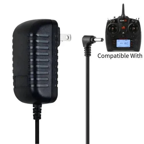 Black rectangular power adapter with 6.6 ft cable and barrel connector