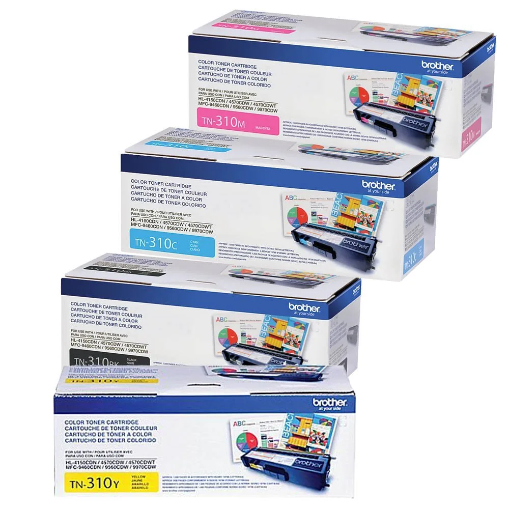 Brother Brother TN310 Standard Yield Toner 4-Pack (BK/C/M/Y) toner cartridges (genuine brands) — product photo