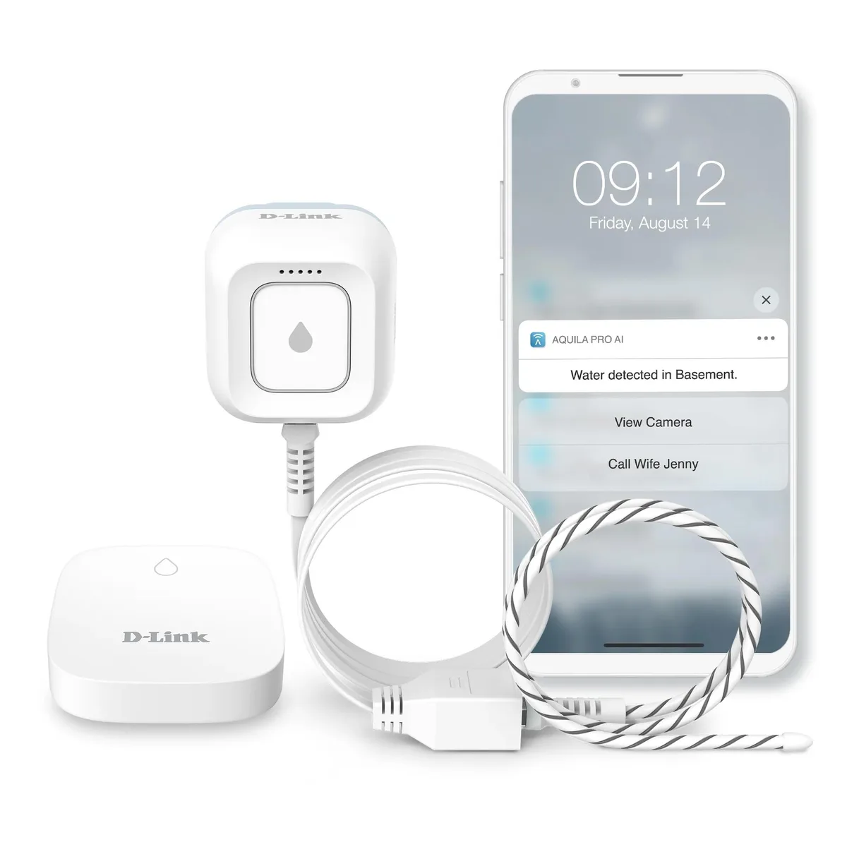 D-Link D-Link Expandable Smart Wi-Fi Water Leak Sensor Starter Kit SW-A11KT surveillance security system — product photo