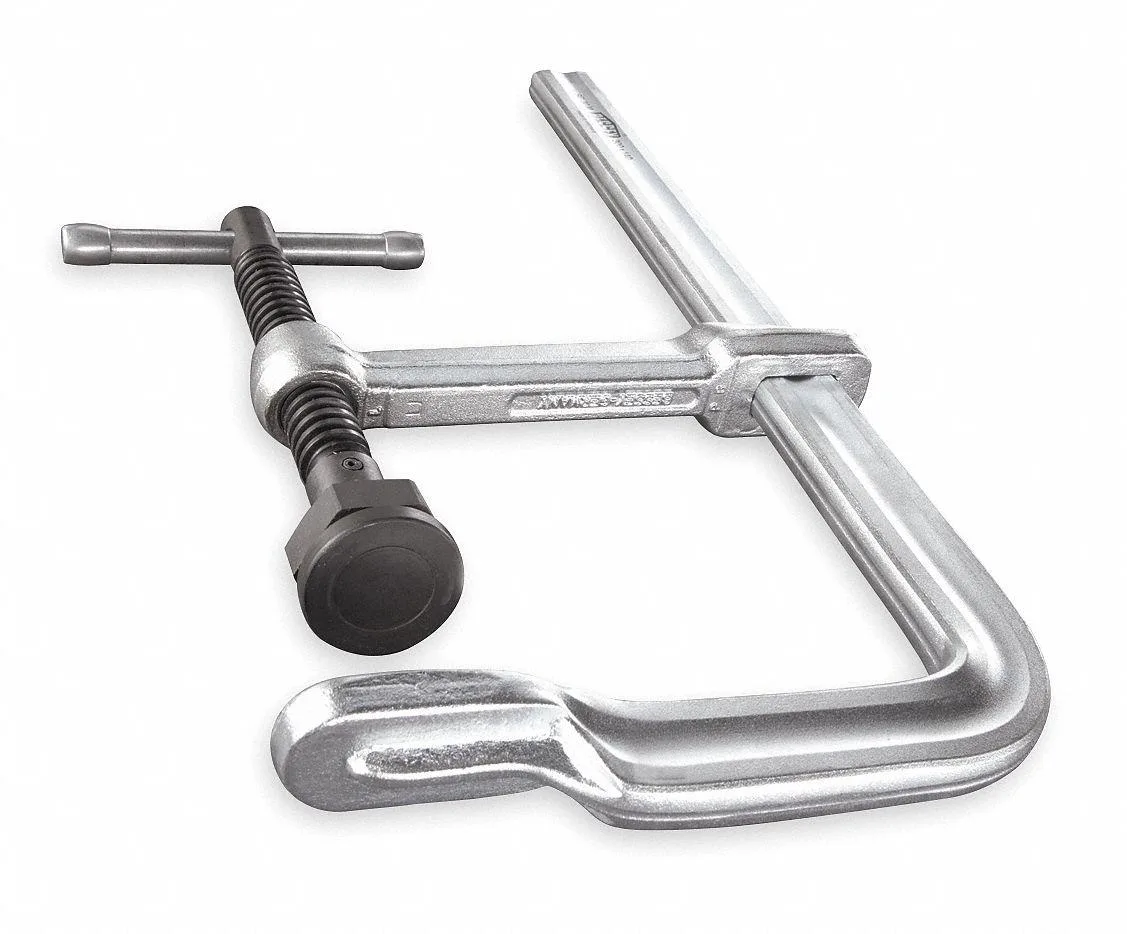 Steel bar clamp with plastic handle, 16 inch capacity