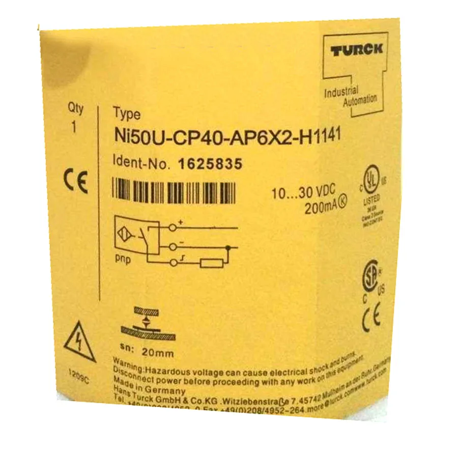 Turck Turck NI50U-CP40-AP6X2-H1141 inductive sensor PNP 50 mm 10-30 VDC M12 connector IP68 114x40x40 mm — product photo