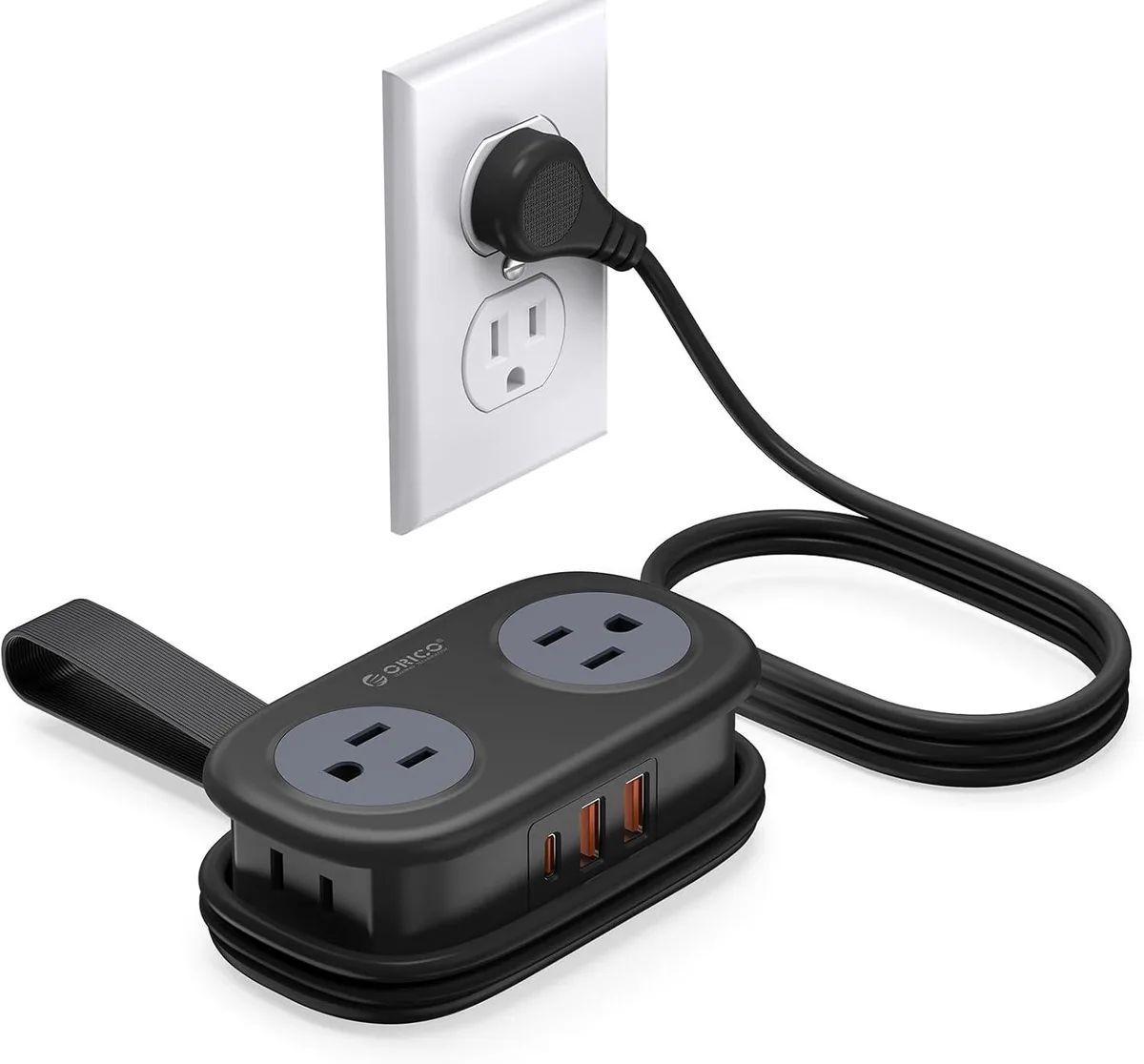 Orico Orico AP3 Travel Power Strip PD20W 4 AC 3 USB 4ft Black — product photo