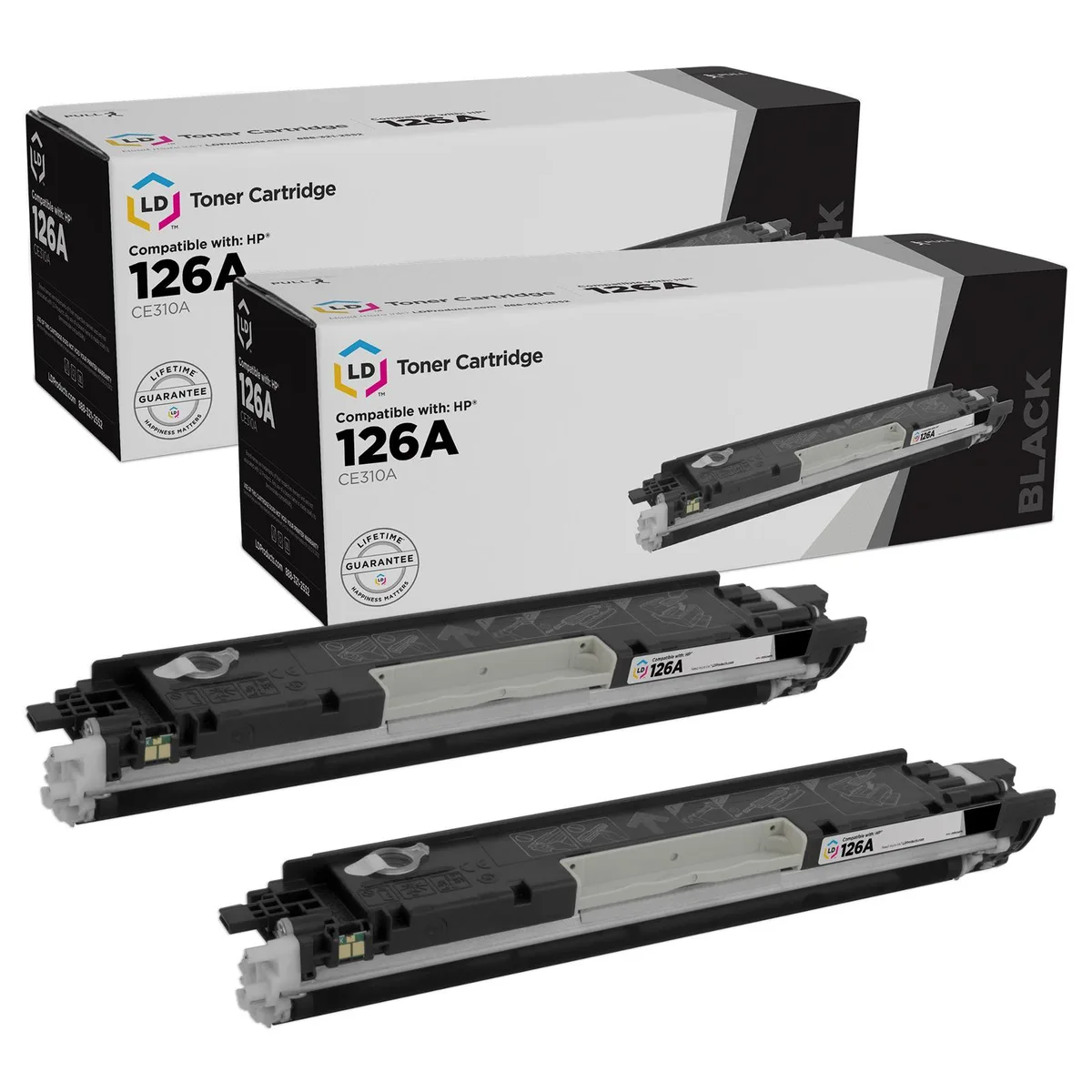 LD Products LD Products HP 126A CE310A Black Toner Cartridge 2-Pack — product photo