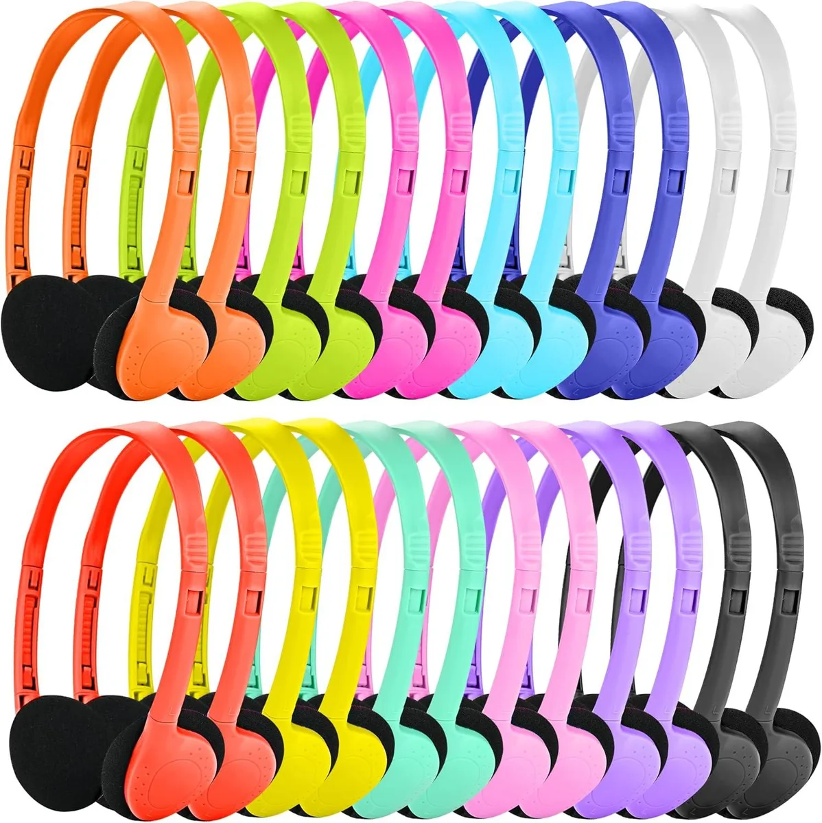 BFKK BFKK 100 Pack Multi Colored Headphones 12 Mixed Color — product photo