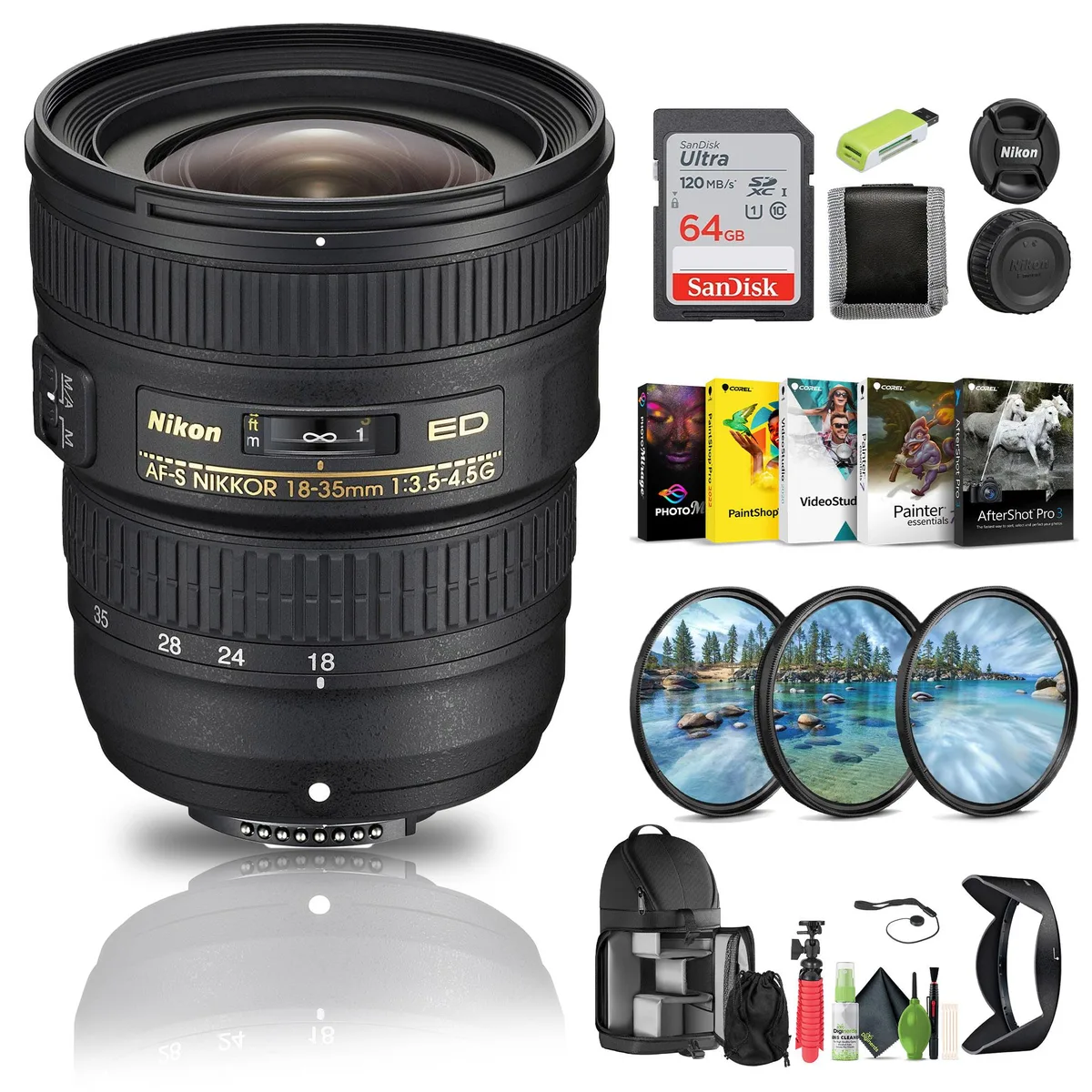 Nikon Inc Nikon AF-S NIKKOR 18-35mm f/3.5-4.5G ED Lens Bundle (2207) — product photo