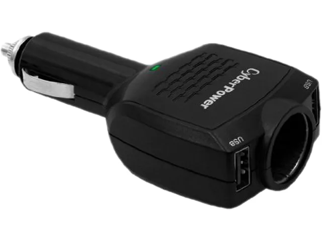 CyberPower CyberPower CPTDC2U1DCRC1 black car usb charger 2.1A dual port — product photo