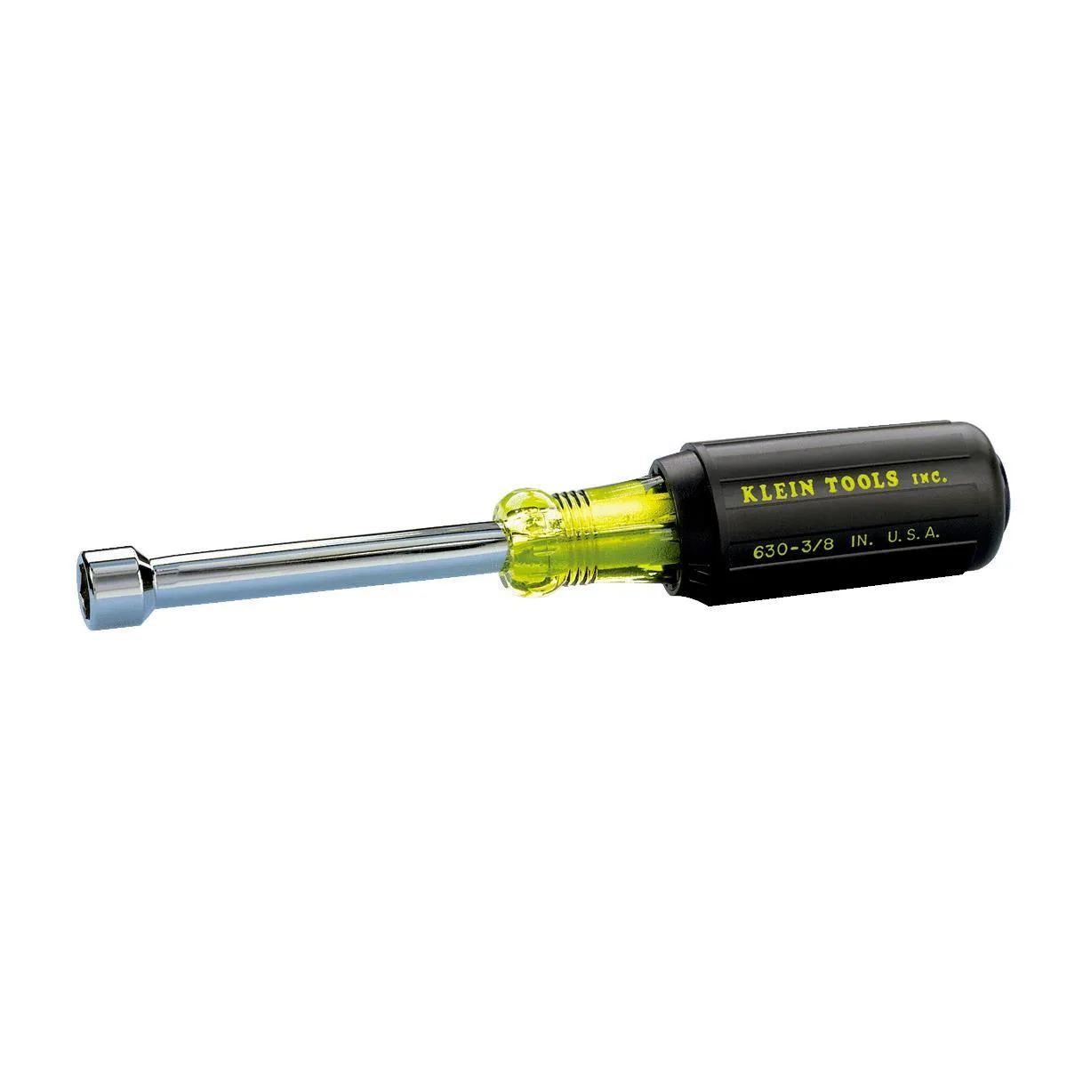 Klein Tools 63014 red cushion grip nut driver with chrome plated handle