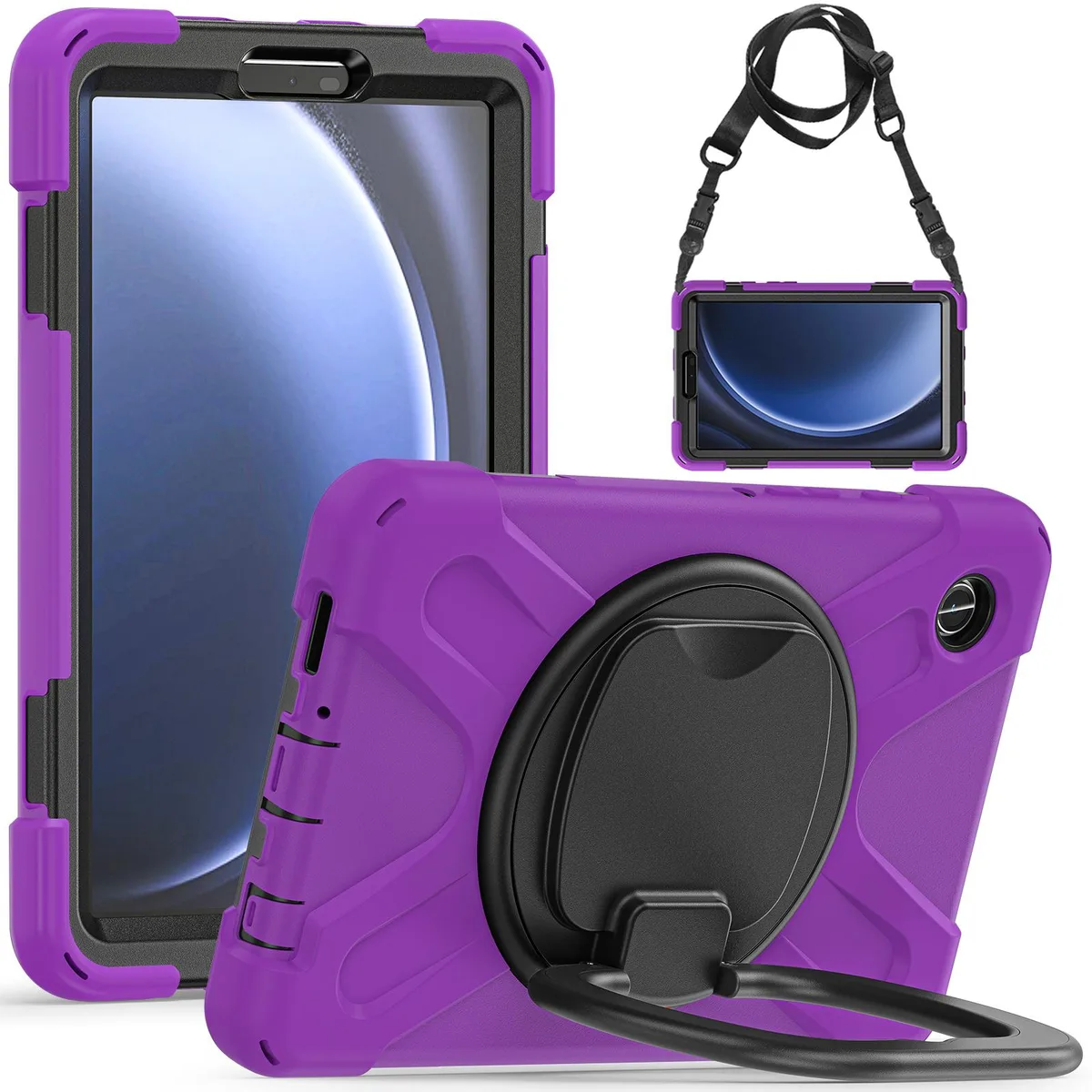 BONAEVER BONAEVER SM-X110/SM-X115/SM-X117 laptop case Purple Rugged Military Grade Rotatable Stand Shoulder Strap — product photo