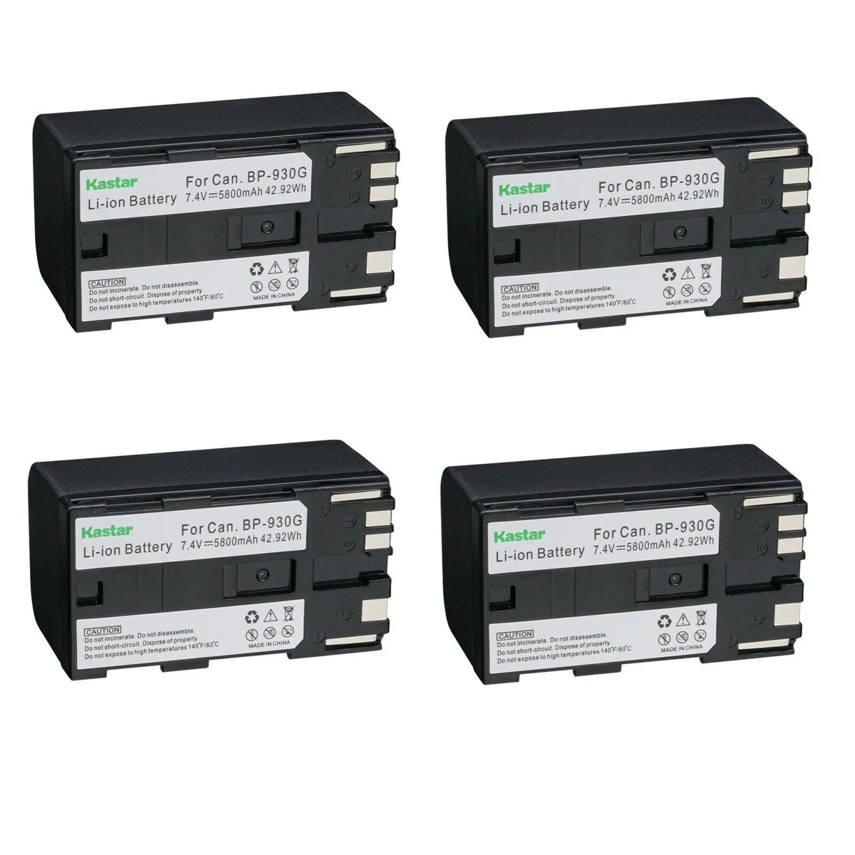 Kastar Kastar BP-930G 4-Pack Camera Battery for Canon G10 G10Hi G15Hi G20Hi G30Hi G35Hi G45Hi G1000 G1500 G2000 — product photo