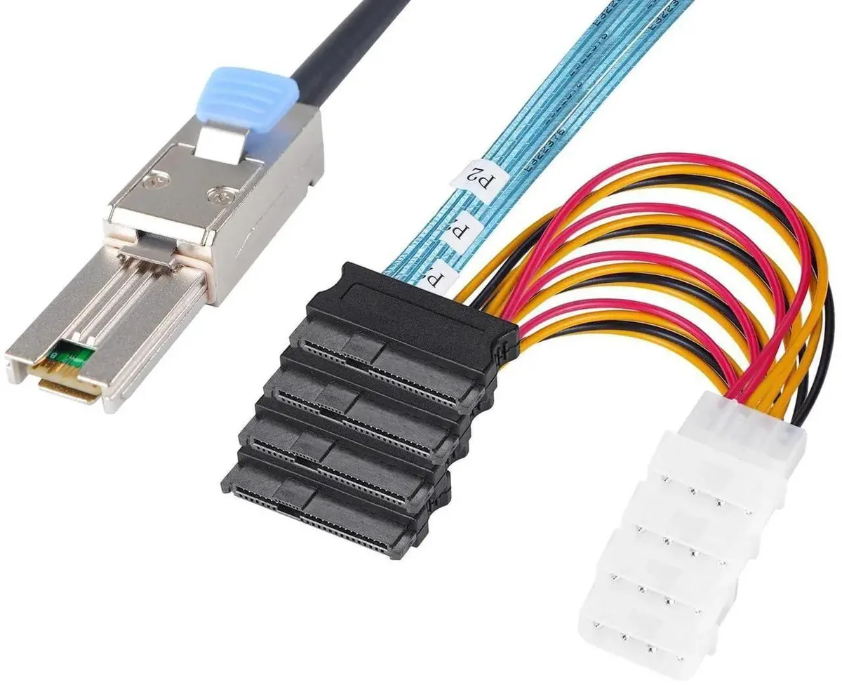 Vszerda Vszerda 2PCS Mini-SAS SFF-8088 26P to 4X SFF-8482 29P with Power Cable 1M 3.3FT — product photo