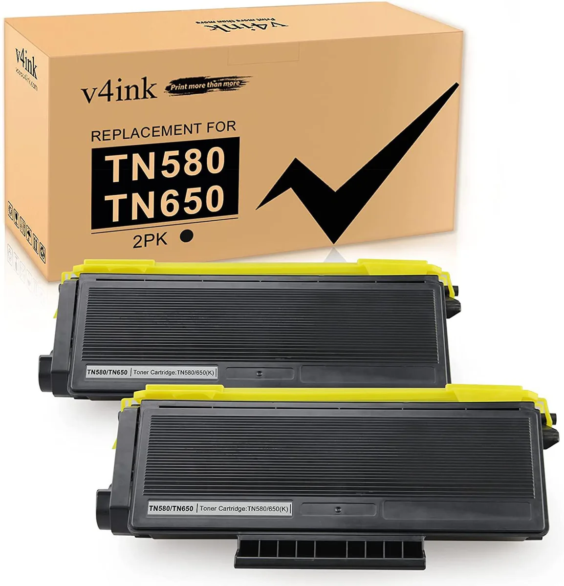 V4ink V4ink TN580 TN650 Black Toner Cartridge 2 Pack 8000 Pages — product photo