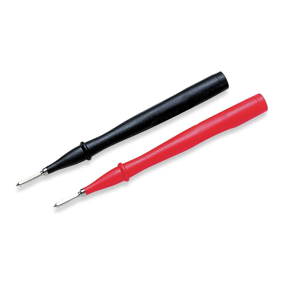 Pair of Fluke test probes, black and red, banana jack connectors
