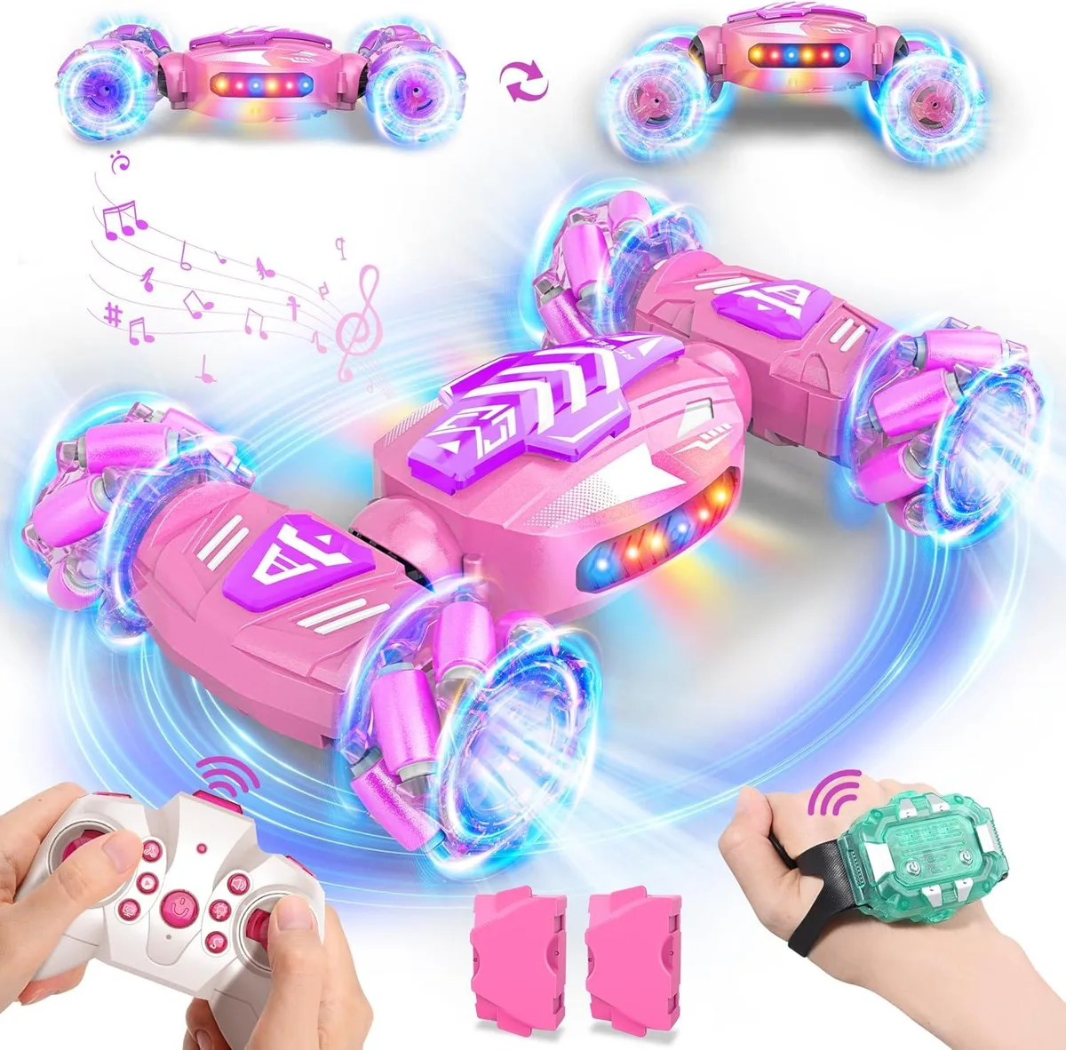 usbroway usbroway Gesture Sensing RC Stunt Car 4WD 2.4Ghz 360° Rotation Lights Music 2 Batteries 60 Minutes — product photo